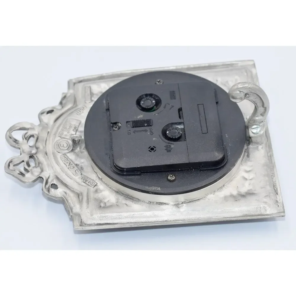 Elias-1990 Pewter 925 Fine Silver Art Nouveau Ornate Alarm Clock